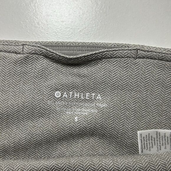 Athleta Delancey Herringbone Tight Legging Moto Gray Zip Back Pockets Size small - Picture 4 of 8
